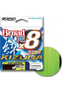 Плетенка Owner Kizuna X8 Broad PE chartreuse 135м #2,5 0,21мм Плетенка Owner Kizuna X8 Broad PE chartreuse 135м #2,5 0,21мм
