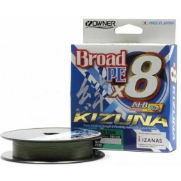 Плетенка Owner Kizuna X8 Broad PE green 135м #0,6 0,10мм