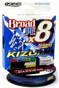 Плетенка Owner Kizuna X8 Broad PE multi color 10м 300м #2 0,19мм Плетенка Owner Kizuna X8 Broad PE multi color 10м 300м #2 0,19мм