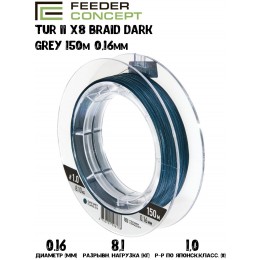 Плетенка Feeder Concept Tur II X8 BRAID Dark Grey 150м #1 0,16мм