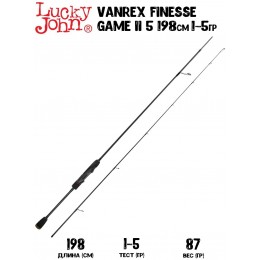 Спиннинг Lucky John Vanrex FINESSE GAME II 5 6'6" 198см 1-5гр Medium Fast