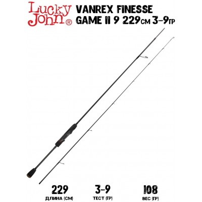 Спиннинг Lucky John Vanrex FINESSE GAME II 9 7'6" 229см 3-9гр Medium Fast