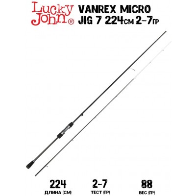 Спиннинг Lucky John Vanrex MICRO JIG 7 224см 2-7гр Medium Fast
