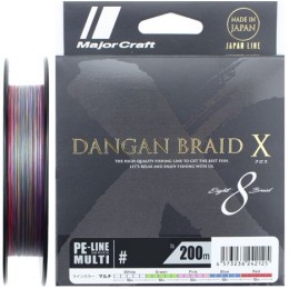 Плетенка Major Craft Dangan Braid X DBX8-200MC Multicolor 200м #0.6 0,06мм
