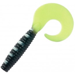 Силиконовая приманка Wake Grub 5.5" цвет NEON BLACK PERCH 530 (5шт)