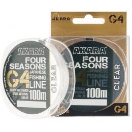 Леска Akara G4 Four Seasons Clear 100м 0,191мм