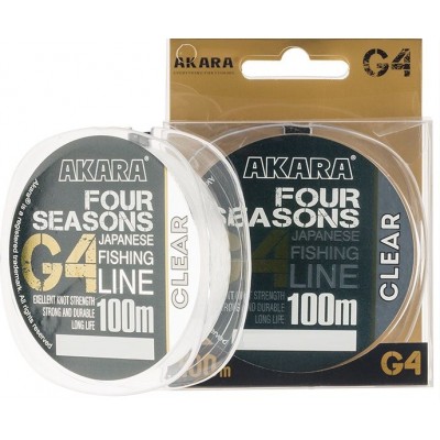 Леска Akara G4 Four Seasons Clear 100м 0,247мм Леска Akara G4 Four Seasons Clear 100м 0,247мм