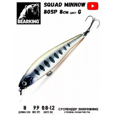 Воблер Bearking Squad Minnow 80SP цвет G