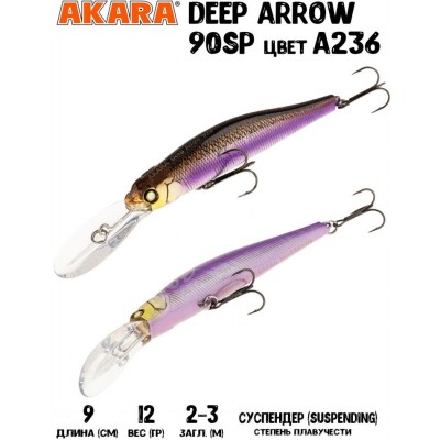 Воблер Akara Deep Arrow 90SP 12гр цвет A236