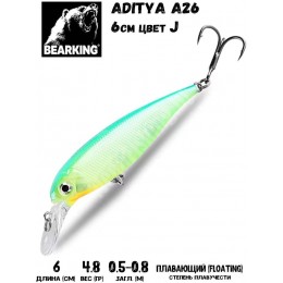 Воблер Bearking Aditya A26 (Riprizer) 60F цвет J
