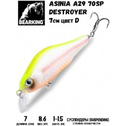 Воблер Bearking Asinia A29 Destroyer 70SP цвет D