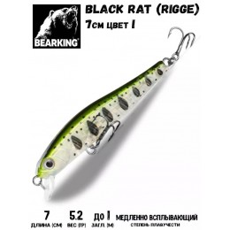 Воблер Bearking Black Rat (Rigge) 70SF цвет I