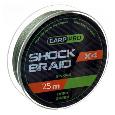 Шок-лидер Carp Pro Shock Braid PE X4 0.16мм 25м Dark Green