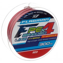 Плетенка Flagman PE Hybrid F4 300м цвет красный 0,40мм 25кг