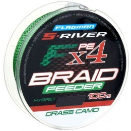 Плетенка Flagman S-River X4 Feeder Braid Grass Camo 100м 0,14мм