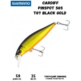 Воблер Shimano Cardiff Pinspot 50S 50mm 3,5g T07 Black Gold