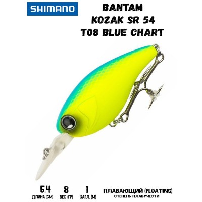 Воблер Shimano Bantam Kozak SR 54mm 8g T08 Blue Chart
