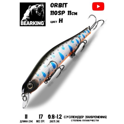 Воблер Bearking Orbit Slicker-110SP 17гр цвет H