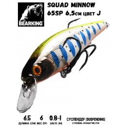 Воблер Bearking Squad Minnow 65SP цвет J