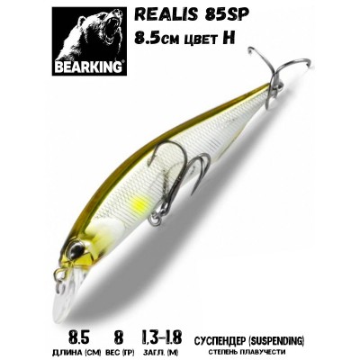 Воблер Bearking Realis (sparrow)-85SP 8гр цвет H