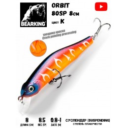 Воблер Bearking Orbit Slicker-80SP 8.5гр цвет K