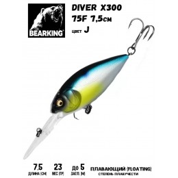Воблер Bearking Diver X300 75мм 23гр цвет J