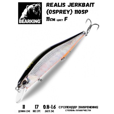 Воблер Bearking Realis Jerkbait 110SP 17гр цвет F