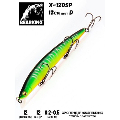 Воблер Bearking X-120F цвет D