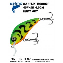 Воблер RUTTLIN HORNET 45F-SR цвет GRT