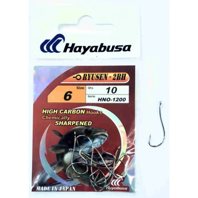 Крючок одинарный HAYABUSA HNO-1200 RYUSEN-2BH № 06 (белый никель)