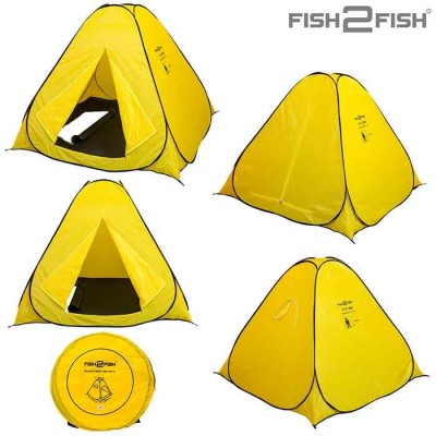 Палатка зимняя автоматическая Fish2Fish W-A200-YBZ 2.0x2.0x1.5 м (дно на молнии) желтая