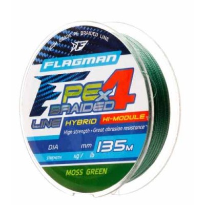 Плетенка Flagman PE Hybrid F4 135м 0.26мм 12.7кг цвет MOSS GREEN