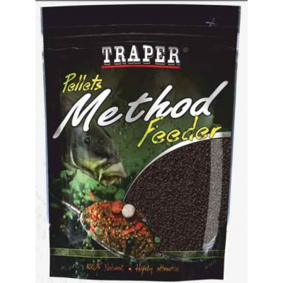 Прикормка TRAPER METHOD FEEDER PELLETS 0.5 кг 2 мм FRECH STRAWBERRY (КЛУБНИКА)