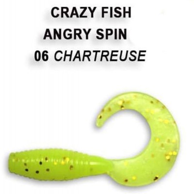 Силиконовая приманка Crazy Fish Angry spin 1" цвет 6 (8 шт) кальмар