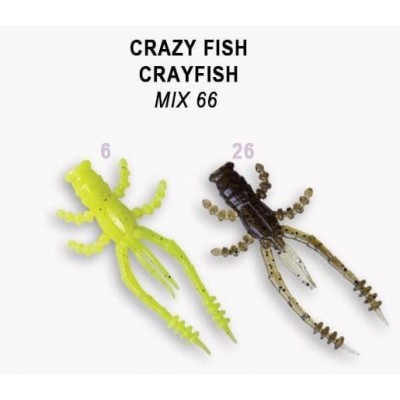 Силиконовая приманка Crazy Fish Crayfish 1.8" цвет M66 (8 шт)