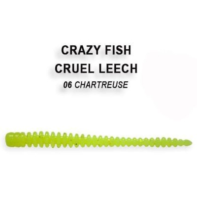 Силиконовая приманка Crazy Fish Cruel leech 2.2" цвет 6 (8 шт) чеснок