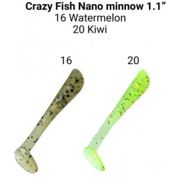 Силиконовая приманка Crazy Fish Nano minnow 1.1" цвет 16/20 (16 шт) кальмар
