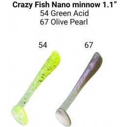 Силиконовая приманка Crazy Fish Nano minnow 1.1" цвет 54/67 (16 шт) кальмар