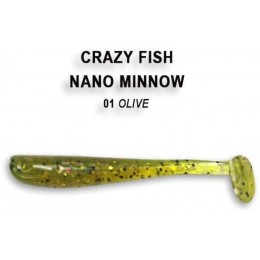 Силиконовая приманка Crazy Fish Nano minnow 1.6" цвет 1 (8 шт)