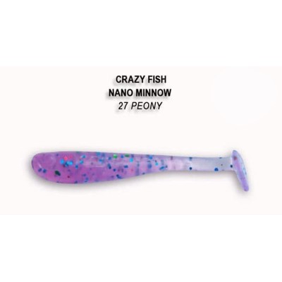 Силиконовая приманка Crazy Fish Nano minnow 1.6" цвет 27 (8 шт)