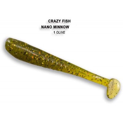 Силиконовая приманка Crazy Fish Nano minnow 2.2" цвет 1 (8 шт)