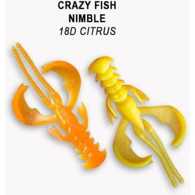 Силиконовая приманка Crazy Fish Nimble 1.6" цвет 18d (9 шт)