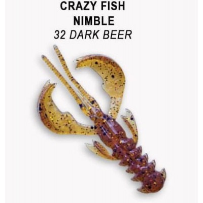 Силиконовая приманка Crazy Fish Nimble 1.6" цвет 32 (9 шт)