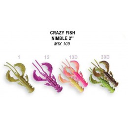 Силиконовая приманка Crazy Fish Nimble 2" цвет M109 (8 шт) плавающий 