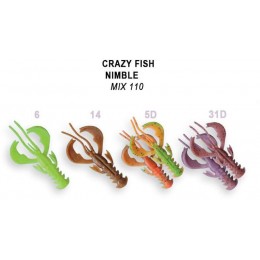 Силиконовая приманка Crazy Fish Nimble 2" цвет M110 (8 шт) плавающий 