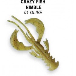 Силиконовая приманка Crazy Fish Nimble 3.2" цвет 1 (6 шт) плавающий 