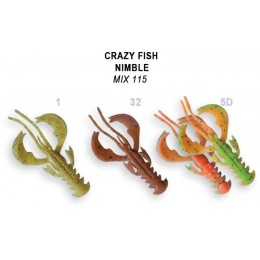Силиконовая приманка Crazy Fish Nimble 3.2" цвет M115 (6 шт) плавающий 