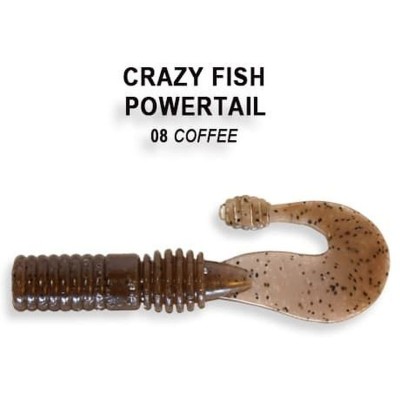 Силиконовая приманка Crazy Fish Powertail 2.8" цвет 8 (5 шт) чеснок
