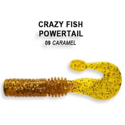 Силиконовая приманка Crazy Fish Powertail 2.8" цвет 9 (5 шт) рыба
