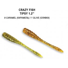Силиконовая приманка Crazy Fish Tipsy 1,2" цвет 1/9 (16 шт)